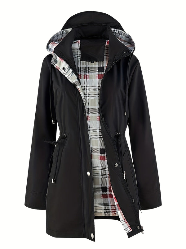 Miejska Klasa | Beżowy płaszcz z kapturem i paskiem