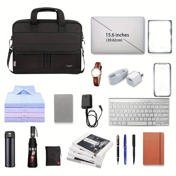 Torba na laptopa 15.6" | Biznesowa torba na ramię z uchwytami i regulowanym paskiem