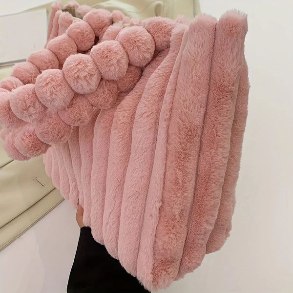 Duża pluszowa torebka na ramię dla kobiet - stylowa i pojemna