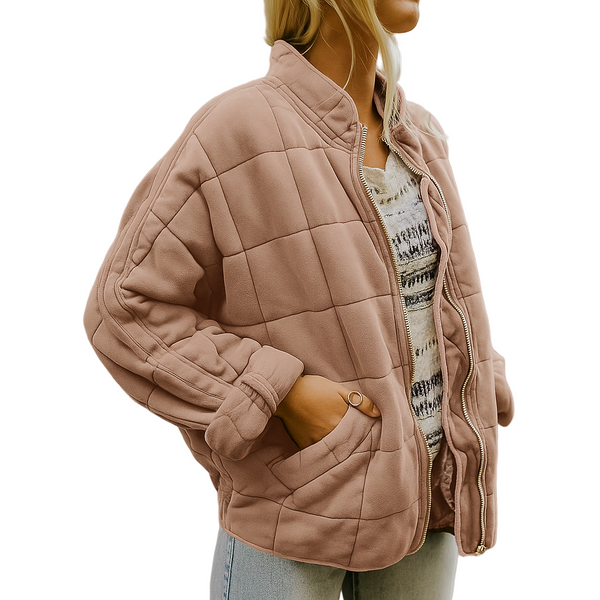 Eva | damska pikowana kurtka z zamkiem i swobodnym krojem