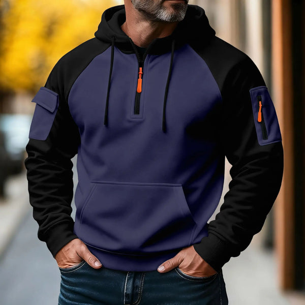 Bluza Z Kapturem I Półzamkiem Dla Mężczyzn