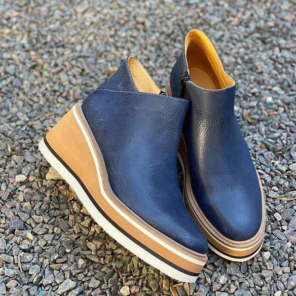 Botki Damskie Na Koturnie Z Platformą