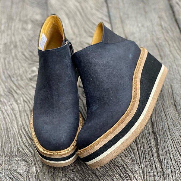 Botki Damskie Na Koturnie Z Platformą