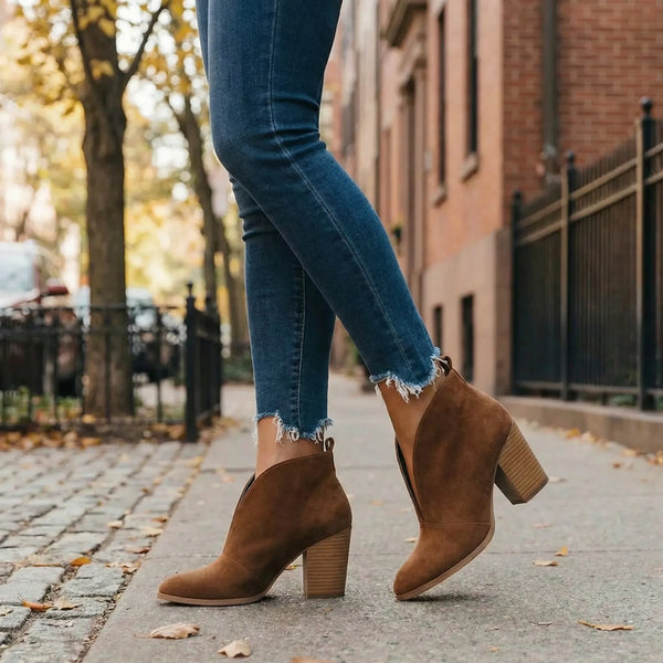 Botki Damskie Z Głębokim Wycięciem V