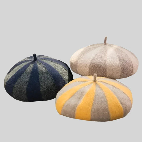 StripeBresson | Pasiasty wełniany beret