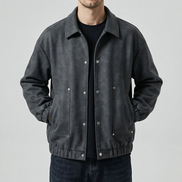 Casualowa Kurtka Bomber Z Zatrzaskami