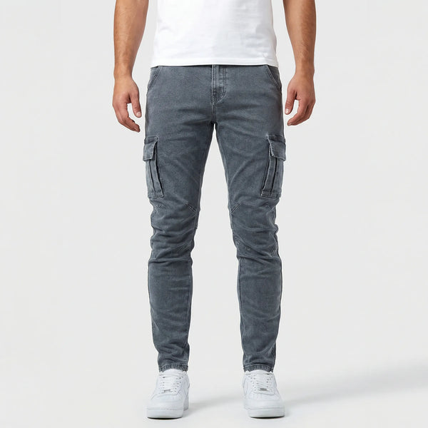 Dopasowane Spodnie Cargo Z Kieszeniami