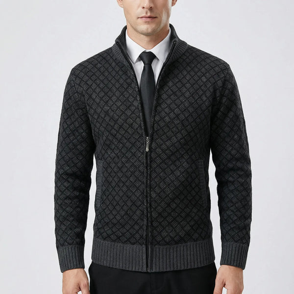 Dopasowany Kardigan Z Geometrycznym Wzorem