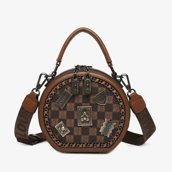 Elara | Okrągła torebka na ramię z nutą vintage