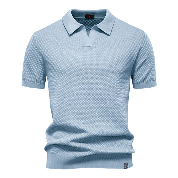 Elegance Polo | Poloshirt z otwartym kołnierzykiem i lekką strukturą