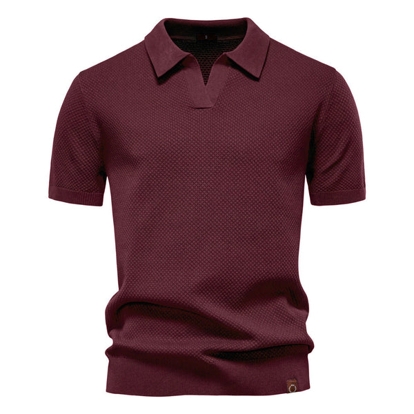 Elegance Polo | Poloshirt z otwartym kołnierzykiem i lekką strukturą