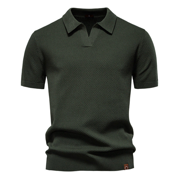 Elegance Polo | Poloshirt z otwartym kołnierzykiem i lekką strukturą