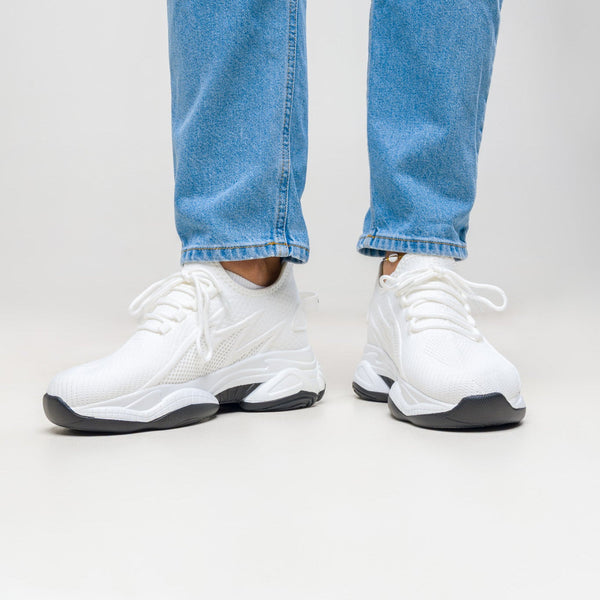 Męskie białe sneakersy | Oddychająca cholewka i lekka sportowa podeszwa