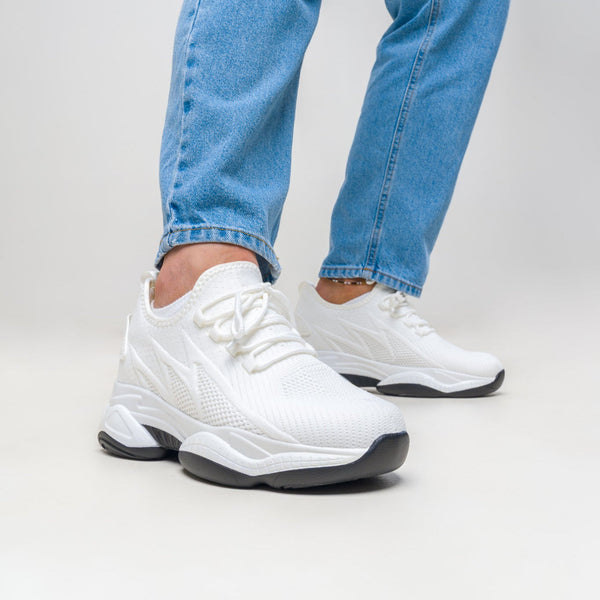Męskie białe sneakersy | Oddychająca cholewka i lekka sportowa podeszwa