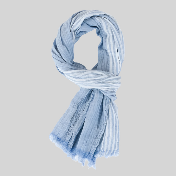 Lekki Szalik W Paski Z Frędzlami