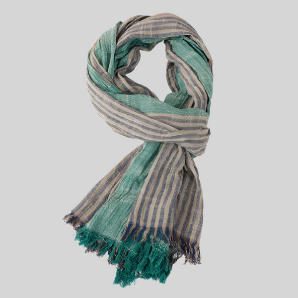 Lekki Szalik W Paski Z Frędzlami