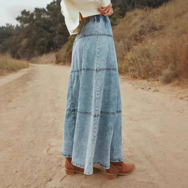 Lucia | Boho maxi dżinsowa spódnica