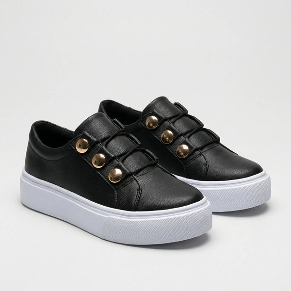 Sneakersy Na Platformie Ze Złotymi Detalami