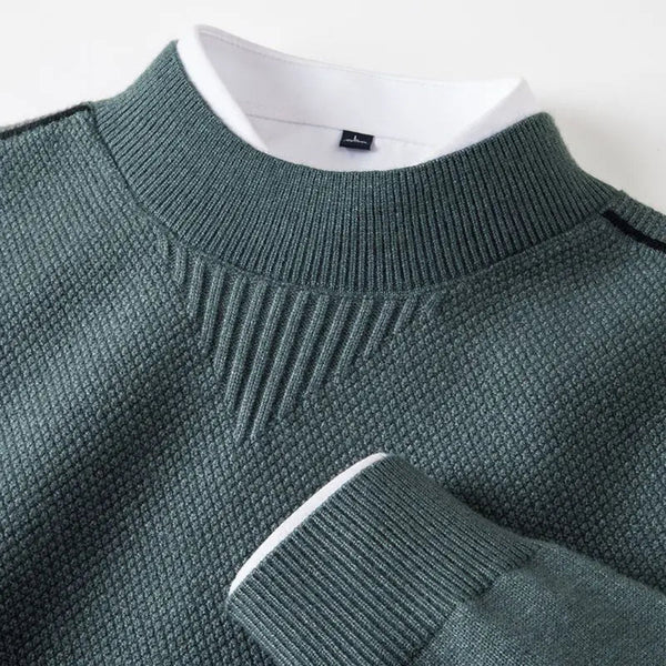 Sweter Z Fakturowanym Splotem I Golfem