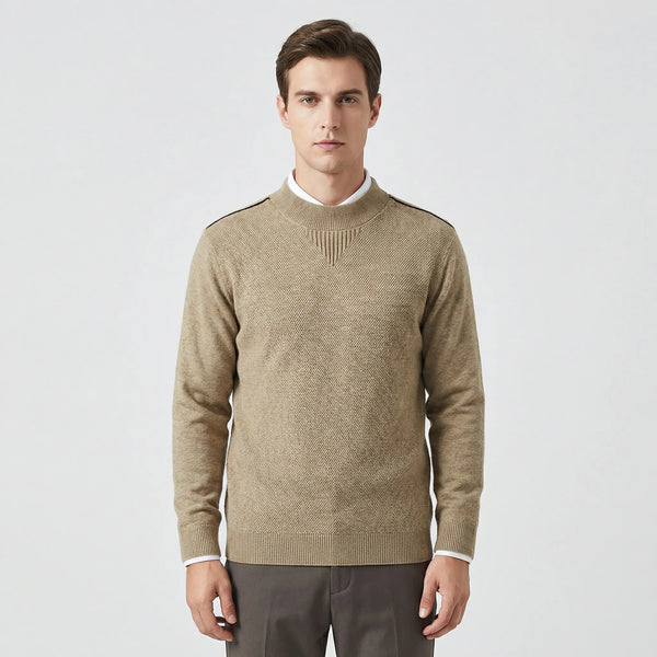 Sweter Z Fakturowanym Splotem I Golfem