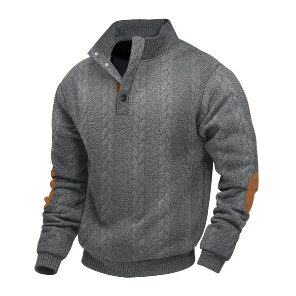 Sweter Z Warkoczowym Wzorem I Stójką