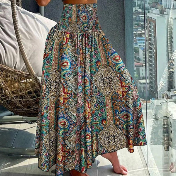 Spódnica Boho w kształcie litery A z wysokim stanem | Na elegancki letni look