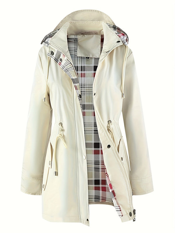 Miejska Klasa | Beżowy płaszcz z kapturem i paskiem