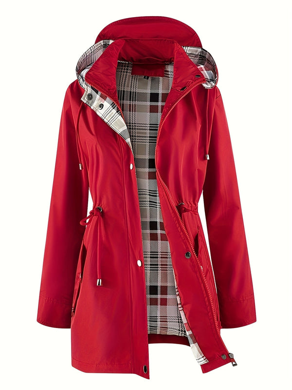 Miejska Klasa | Beżowy płaszcz z kapturem i paskiem