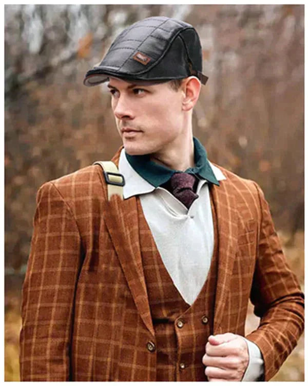 Skórzany beret retro | Styl vintage z nutą elegancji