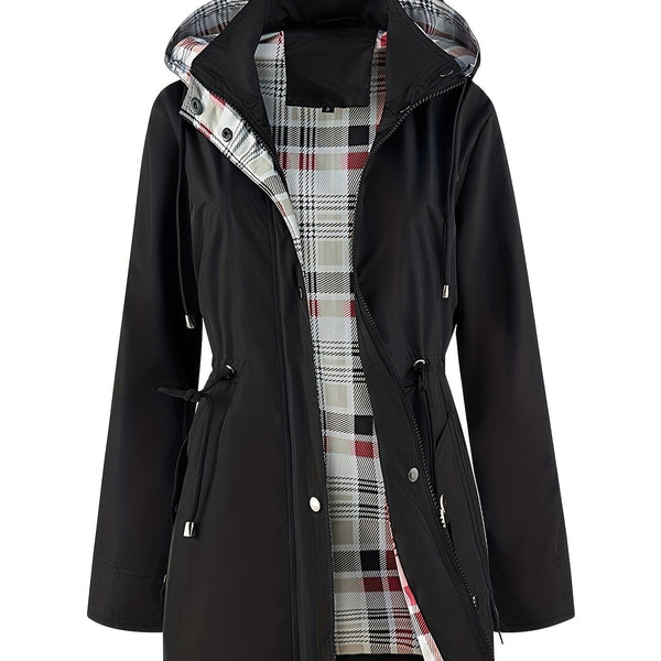 Miejska Klasa | Beżowy płaszcz z kapturem i paskiem