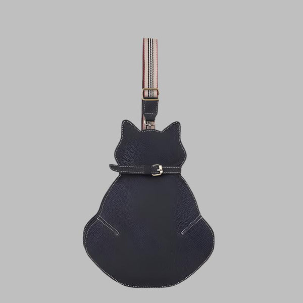 Kotowa torebka damska crossbody z regulowanym paskiem na ramię