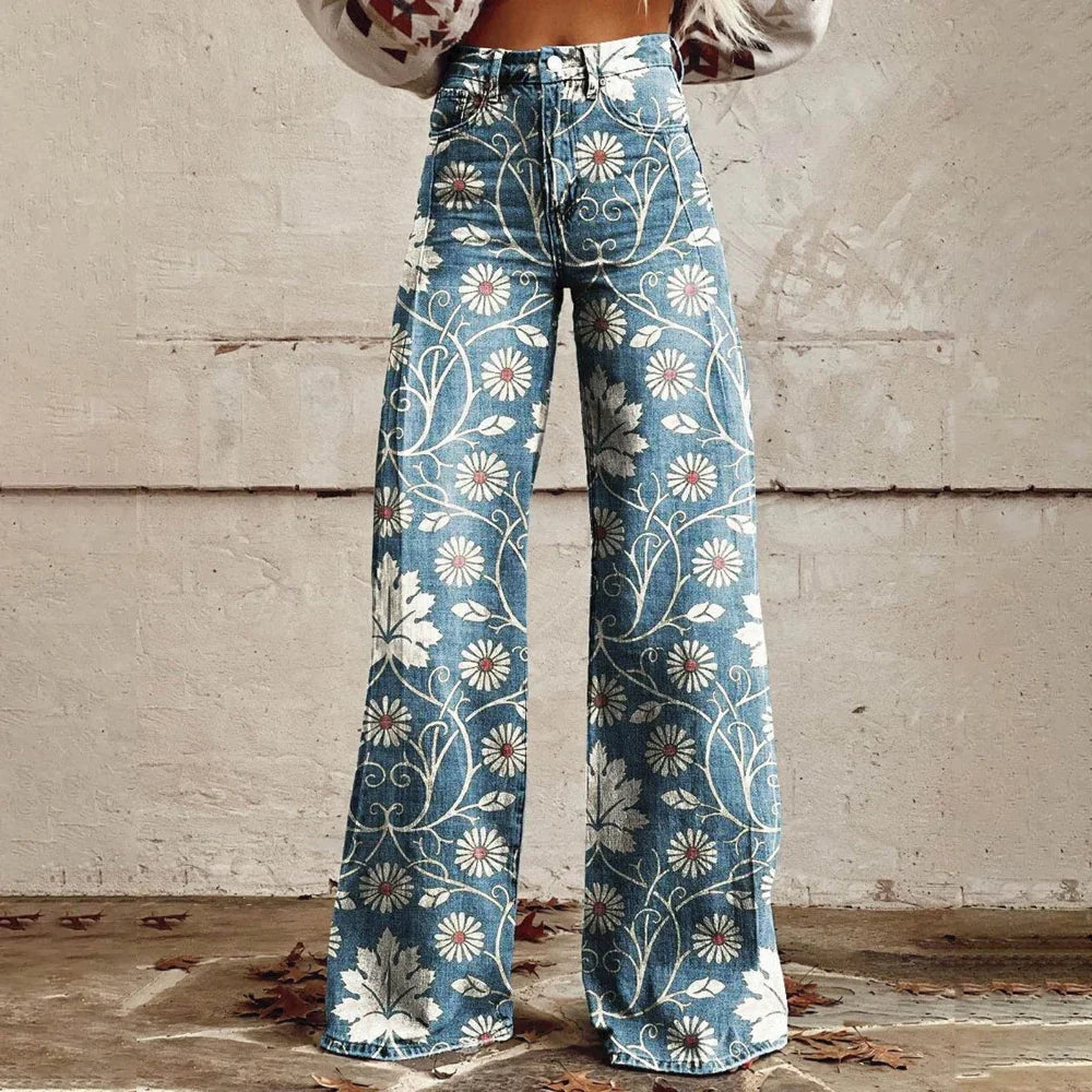 Boho Kwiatowa Vintage Spodnie | Letni styl w retro wydaniu