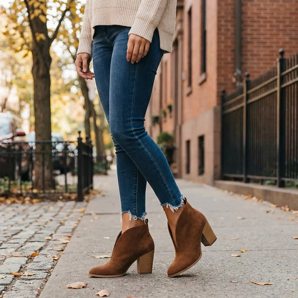 Botki Damskie Z Głębokim Wycięciem V