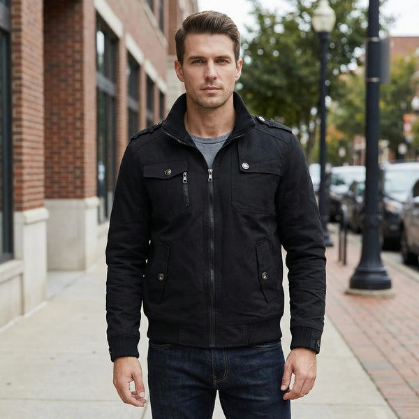 Dopasowana Kurtka Z Wysokim Kołnierzem