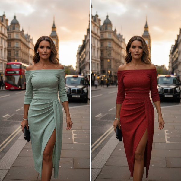 Dopasowana Sukienka Maxi Z Rozcięciem