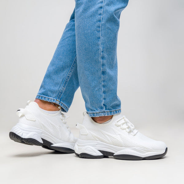 Męskie białe sneakersy | Oddychająca cholewka i lekka sportowa podeszwa