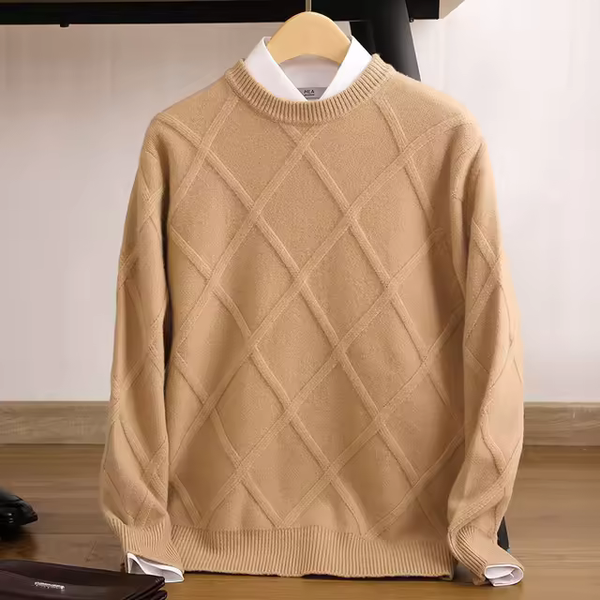 Klasyczny Sweter Z Okrągłym Dekoltem