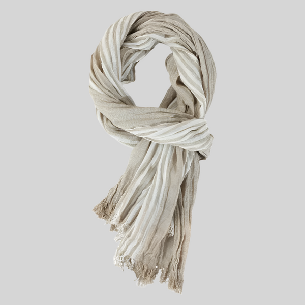 Lekki Szalik W Paski Z Frędzlami