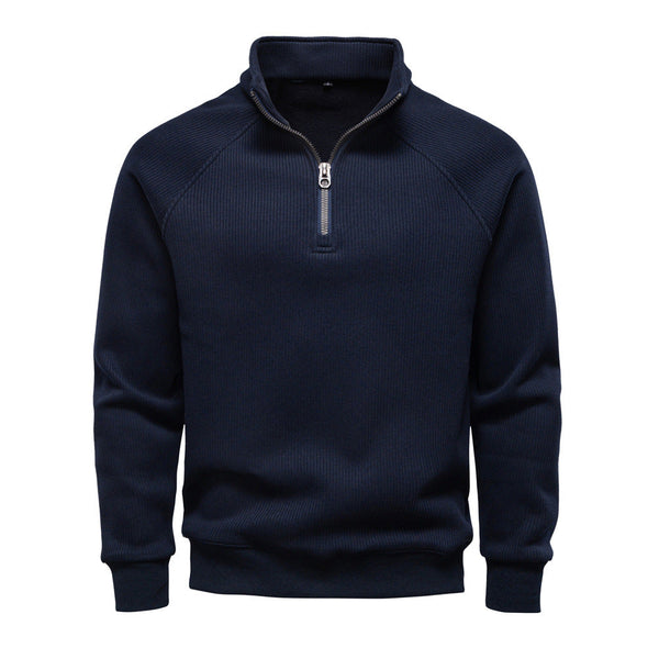 Męska Bluza Z Krótkim Zamkiem I Stójką