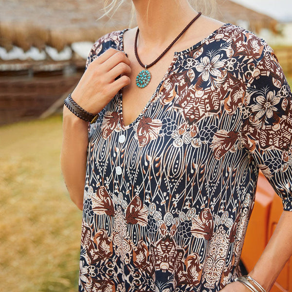 Midi Sukienka Z Kwiatowym Wzorem