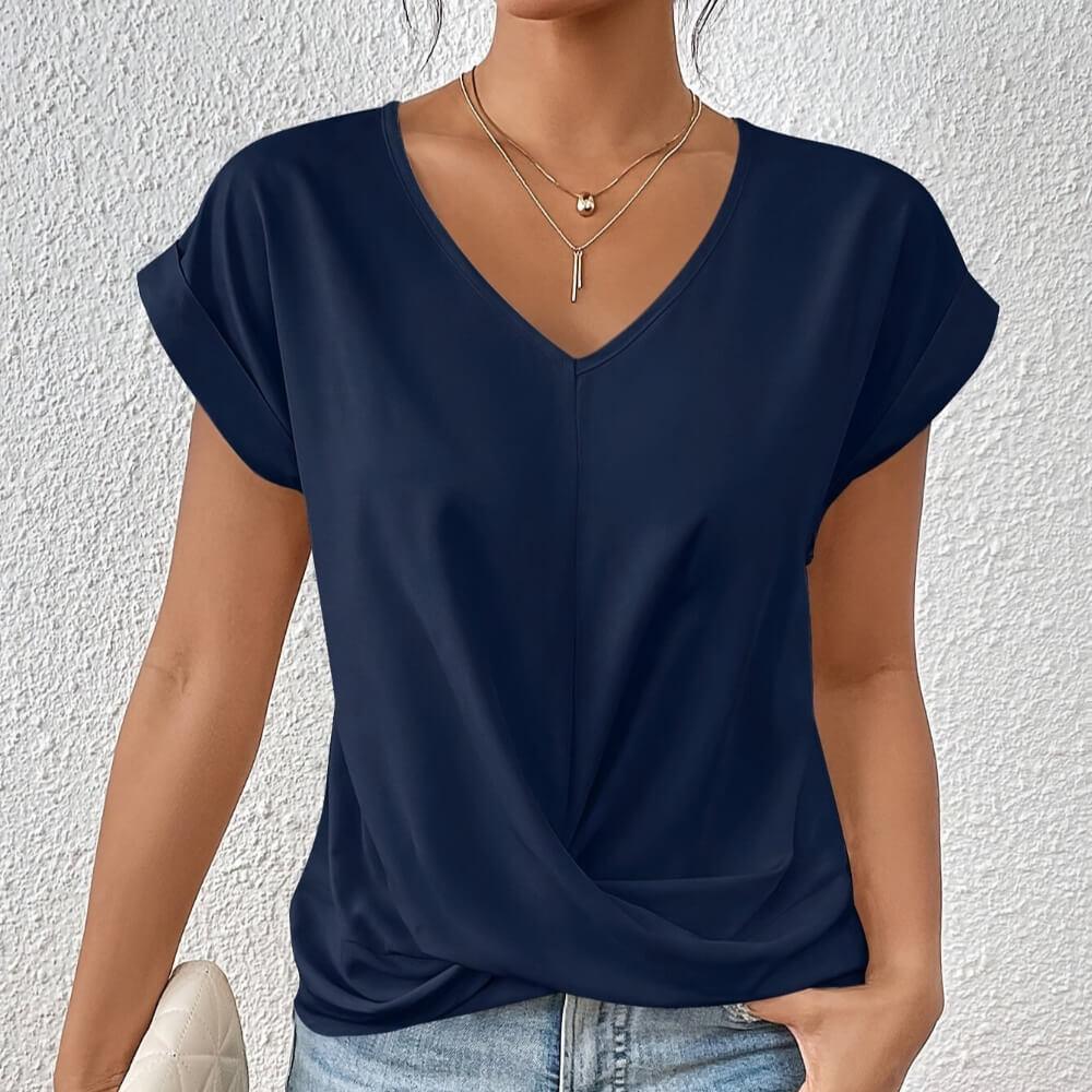 Mila | Casual T-shirt z dekoltem w serek