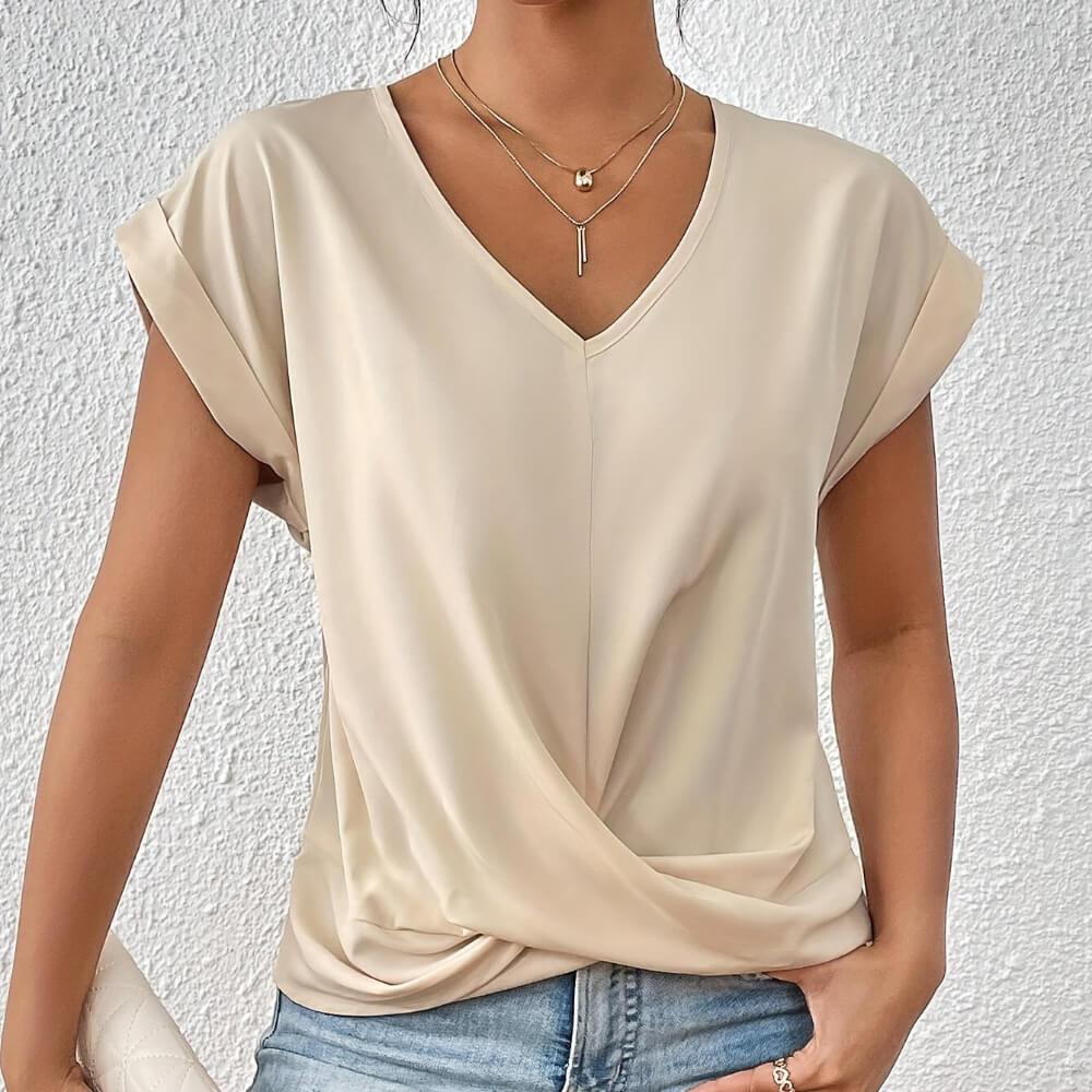 Mila | Casual T-shirt z dekoltem w serek