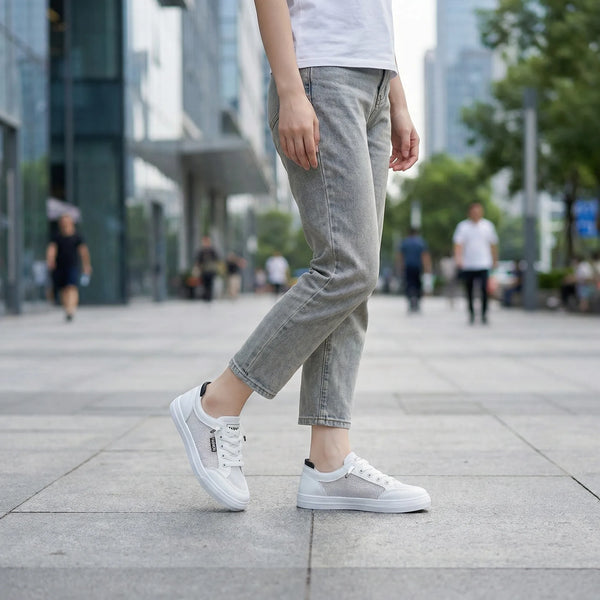 Niska Damska Trampka Z Wentylowaną Cholewką