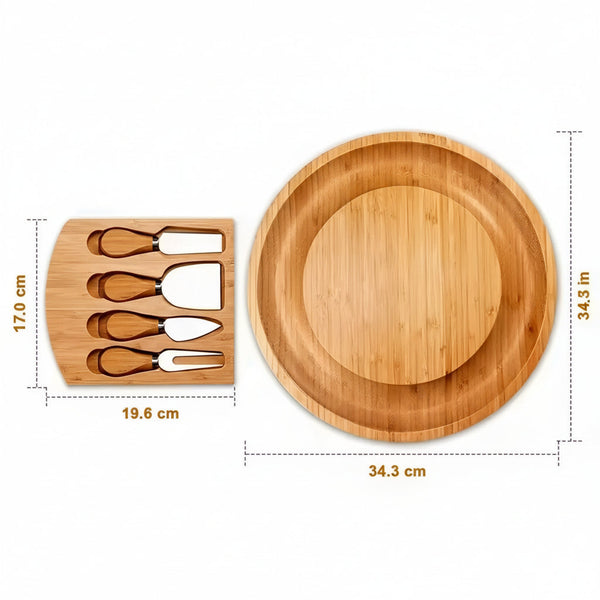 Deska Smaku | Bambusowy zestaw do serów z nożami