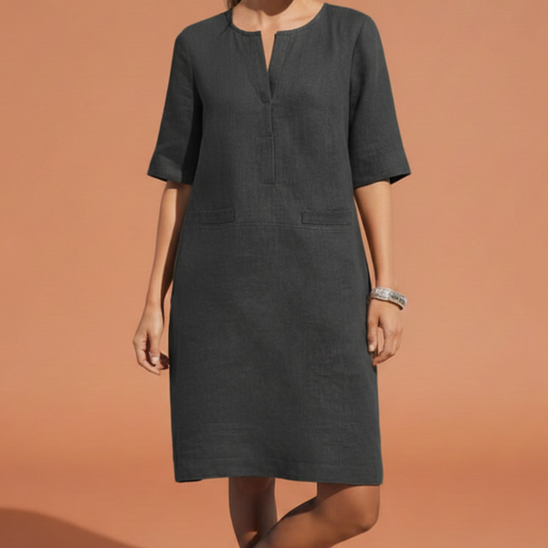 Sukienka Midi Z Dekoltem W Serek