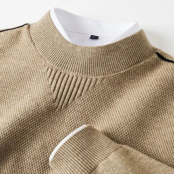 Sweter Z Fakturowanym Splotem I Golfem