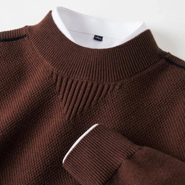 Sweter Z Fakturowanym Splotem I Golfem