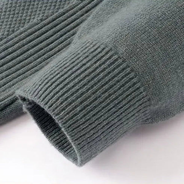 Sweter Z Fakturowanym Splotem I Golfem