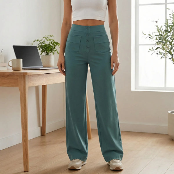 Szerokie Spodnie Z Wysokim Stanem