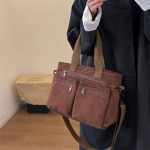 Velura | Elegancka torba na ramię z korduroy na co dzień